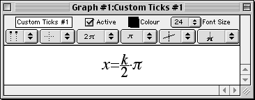 A custom ticks window displaying a simple specification